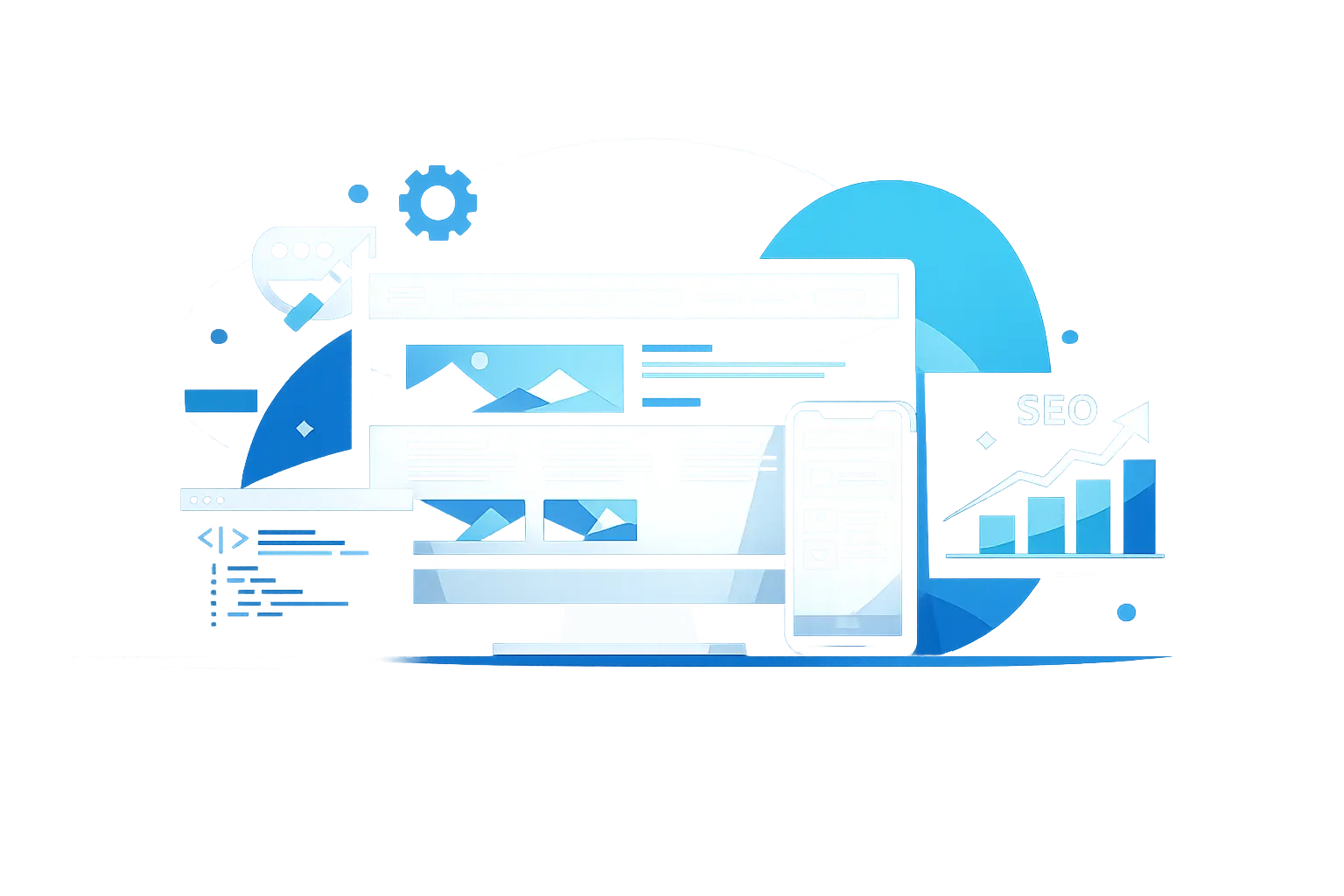 Illustration web, SEO, développement et communication digitale